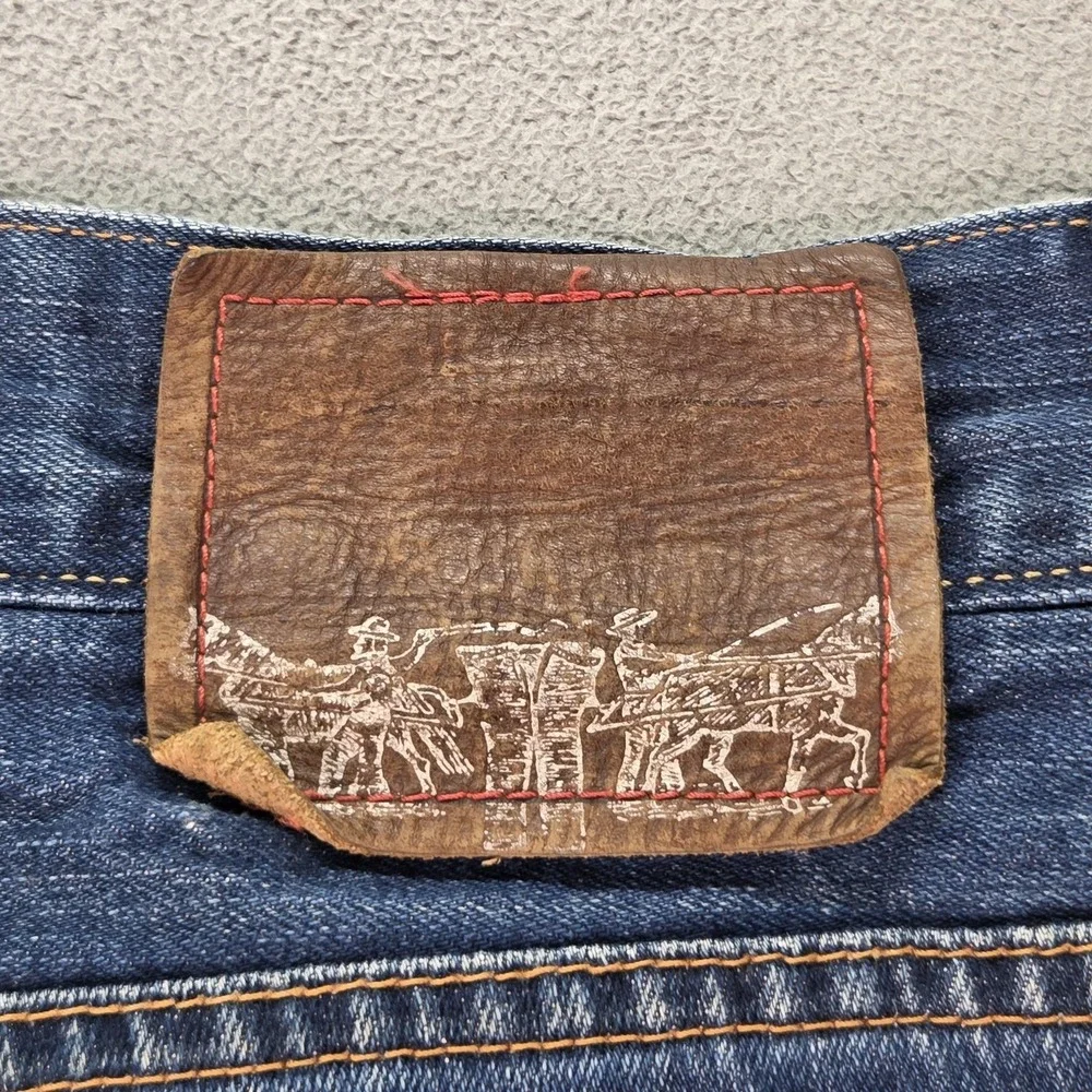 Levis Jeans Mens Selvedge Blue Med‎ Wash Straight Paint Splatter Fits 31x26